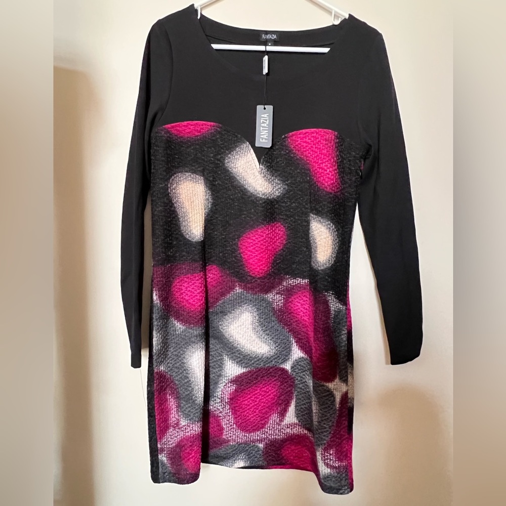 Fantazia Sweater Dress Women Size M, fits more like small. Brand new with tags